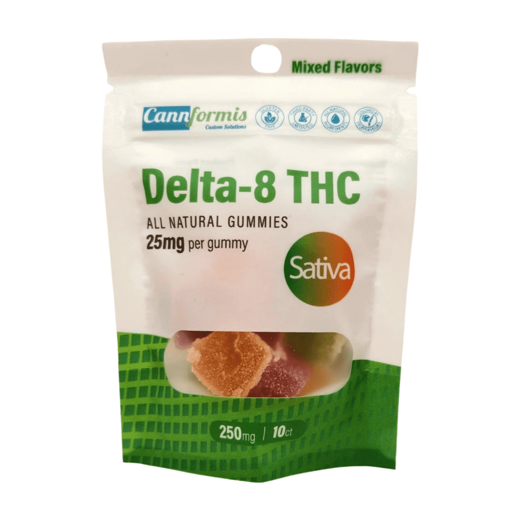 Cannformis D8 Sativa  Gummies 25 mg, 10 ct