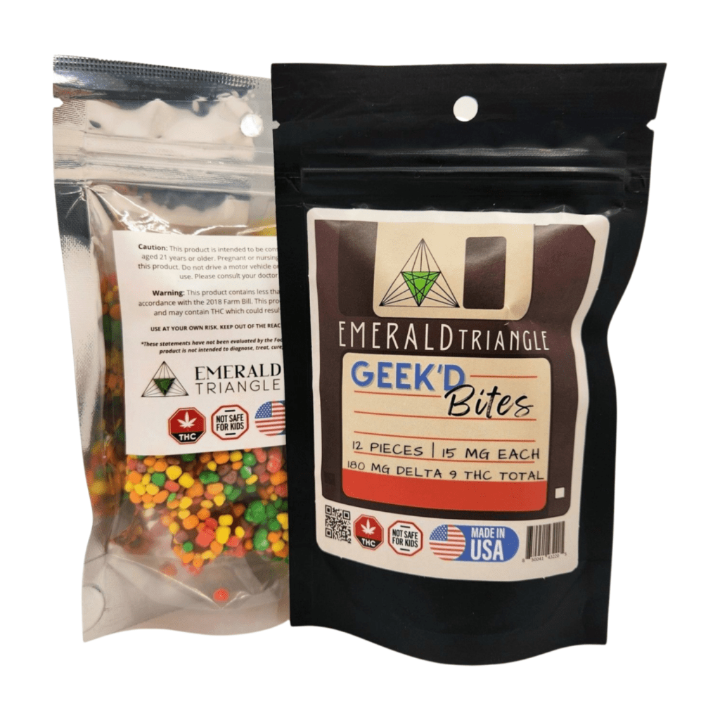 Geek'd Bites D9 Candies 15 mg, 12 ct