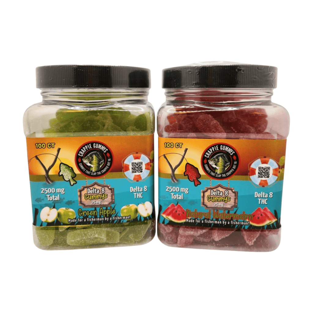 Crappie D8  Gummies 25 mg, 100 ct (Green Apple & Watermelon)