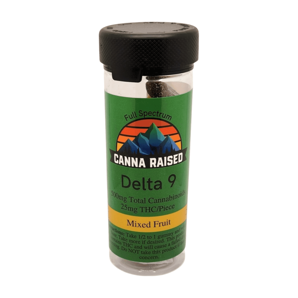 CannaRaised Unleaded D9 Gummies 25 mg, 10 ct (Mixed Fruit)