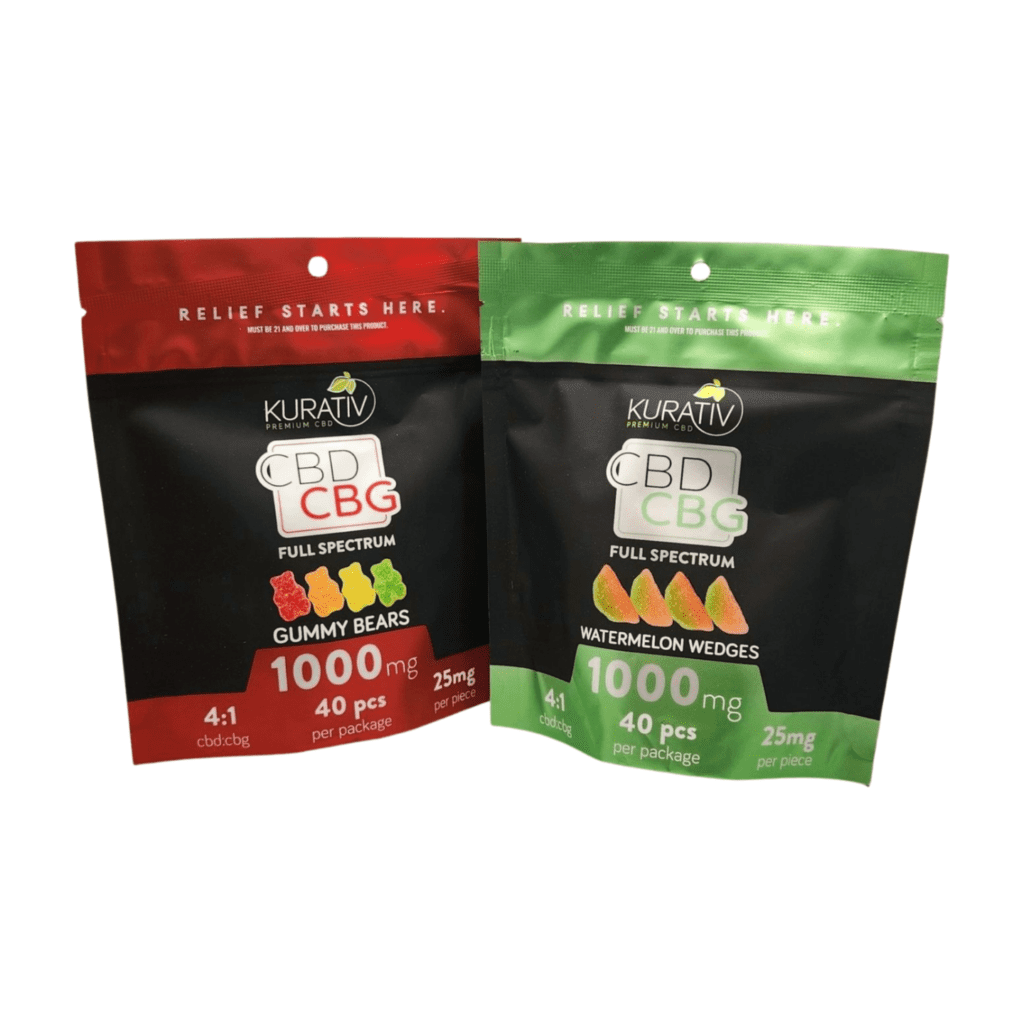 Kurativ Full Spectrum CBD 20 mg and CBG 5 mg Gummies, 40 ct (Gummy Bears)