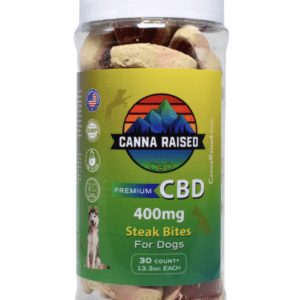alt="canna raised steak cbd treats for pets"