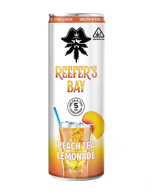 Reefer’s Bay Peach Tea Lemonade Delta 9 THC Seltzer, 12 oz, 5mg